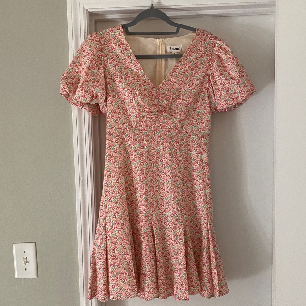 Floral Puff Sleeve Mini Dress